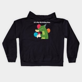 It's My Birthday Bro Crocodile Kids Hoodie